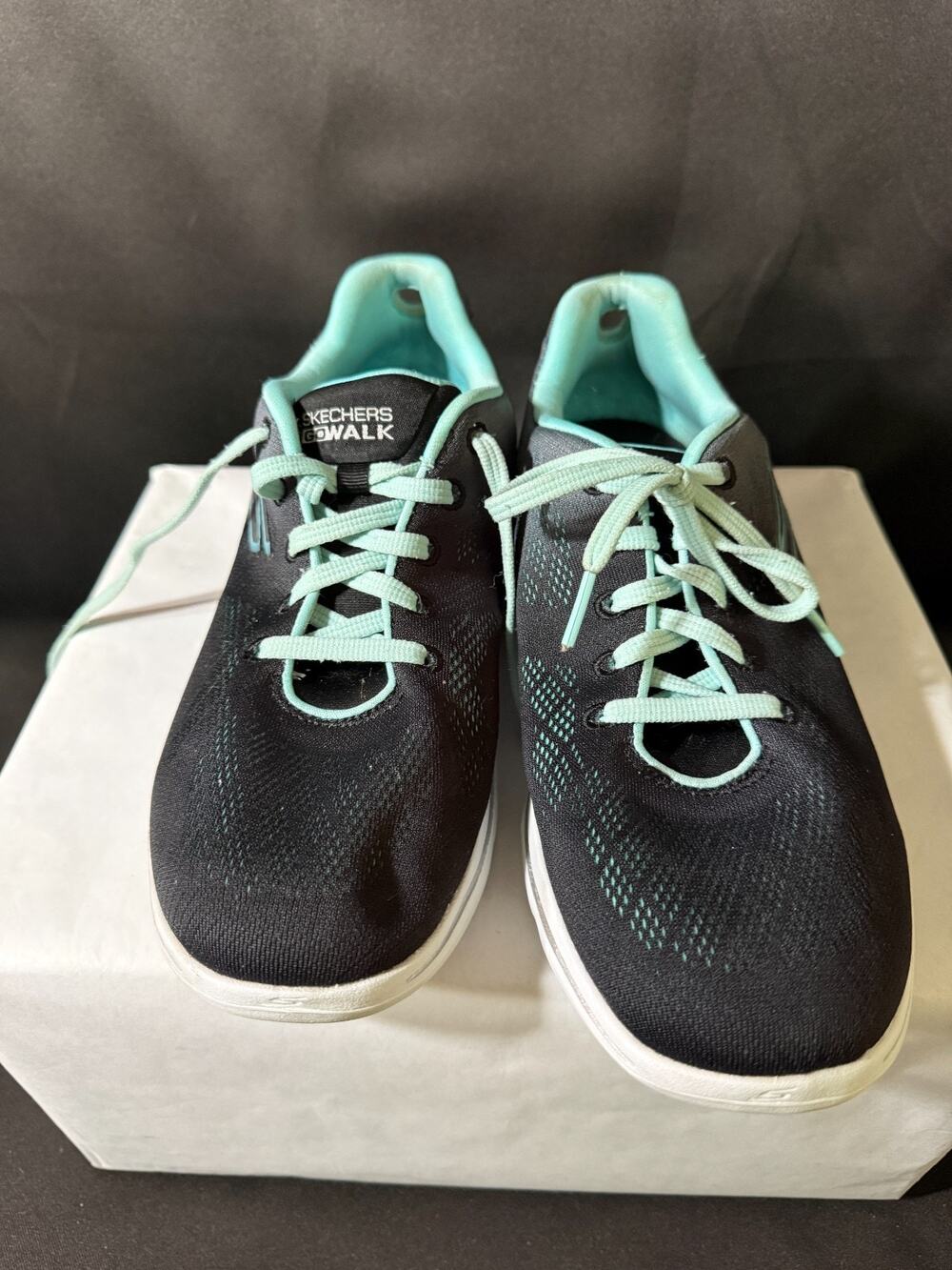 Skechers GOwalk comfort Walking Sneakers Black Mint Womens 9.5